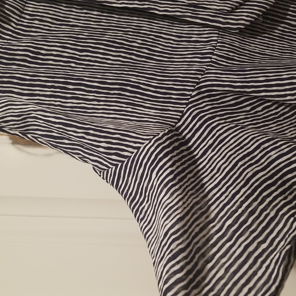 BOGO Black and White Mini A-Line Skirt with Asymmetrical Pleats for Casual Work - Picture 3 of 5